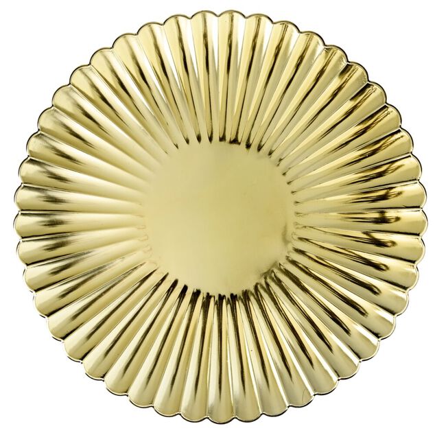 Sous-assiette forme fleur &Oslash;33 cm dor&eacute;