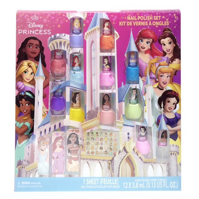 Set beaut&eacute; enfant vernis nail art et 16 accessoires licences 29,5x29,5cm