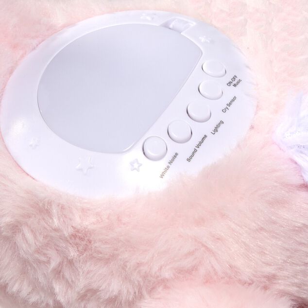 Peluche projecteur licorne veilleuse lumineuse polyester rose 35x20x15cm