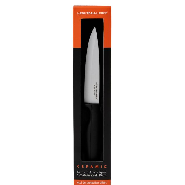 Couteau office lame c&eacute;ramique L.10 cm + &eacute;tui