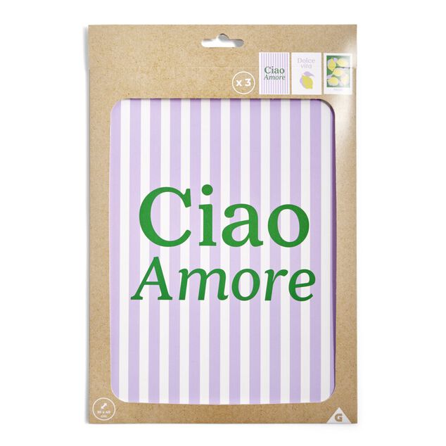 Affiche papier violet jaune et vert 30x40cm