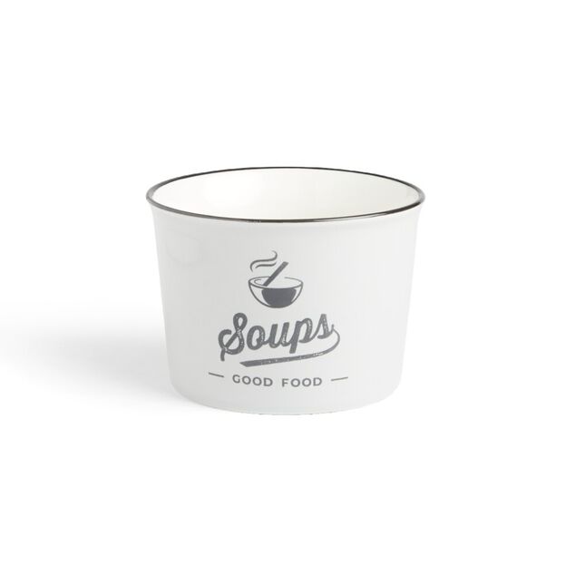 Bol &agrave; soupe 500ml fa&iuml;ence gris &Oslash;12xH8,4cm