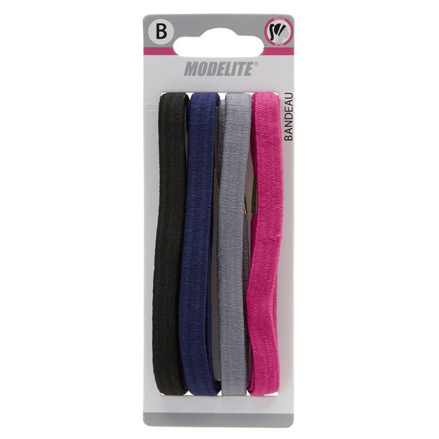 Bandeau &eacute;lastique uni x4