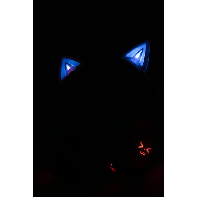 Casque audio enfant oreille chat LED RGB bluetooth USBC et micro (3 mod&egrave;les)