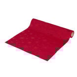 Chemin de table rouge motifs étoiles et flocons 3m