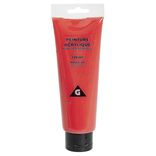 Tube de peinture acrylique rouge vif 120ml