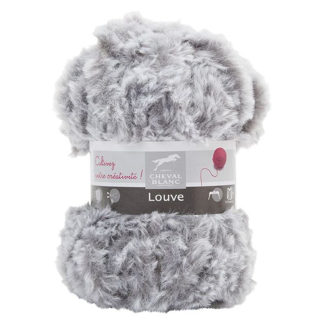 Fil à tricoter Louve gris 50 g