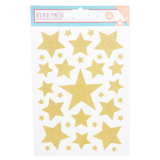 D&eacute;coration fen&ecirc;tre No&euml;l &eacute;lectrostatique &eacute;toile ou flocon