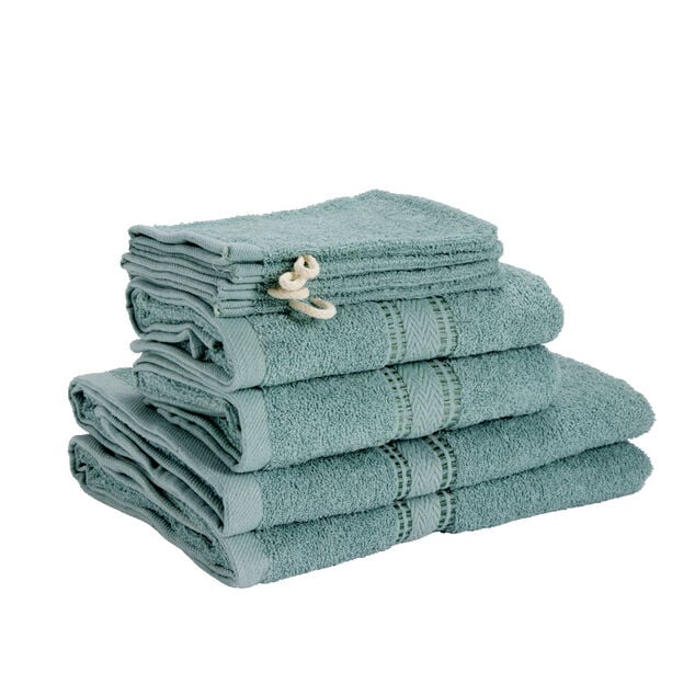 Ensemble serviette de toilette x8 en coton 3 tailles - 3 mod&egrave;les