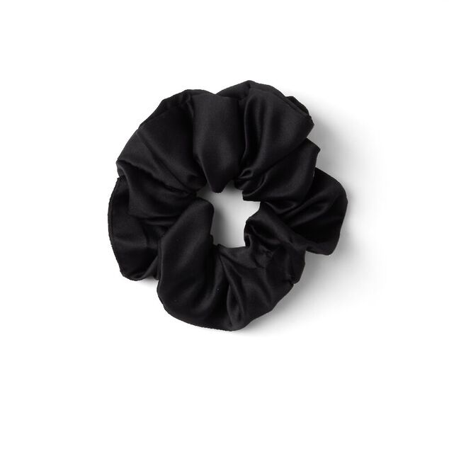 Chouchou satin&eacute; noir