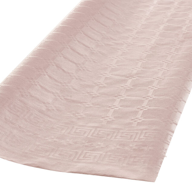Nappe damass&eacute;e rose p&acirc;le en papier L 6 m