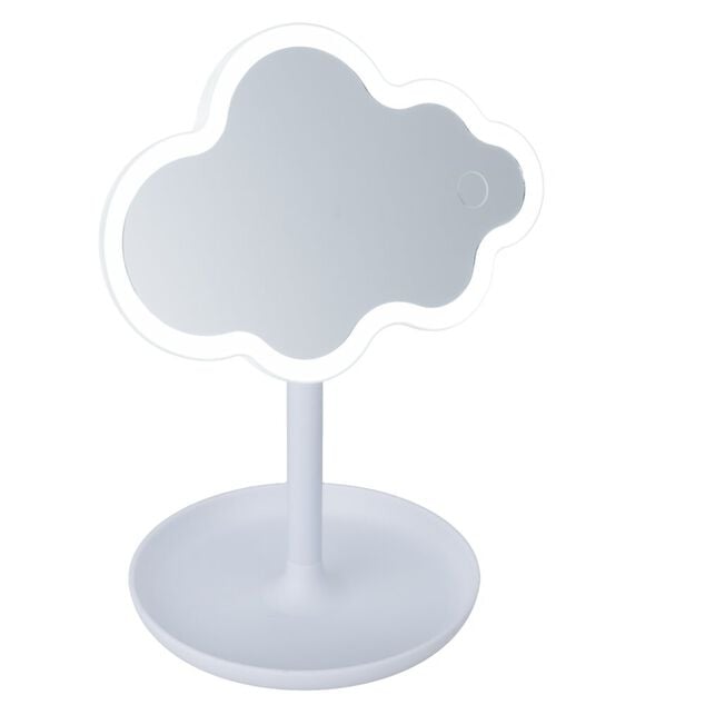 Miroir lumineux &agrave; poser avec rangement bijoux H26cm (3 mod&egrave;les)