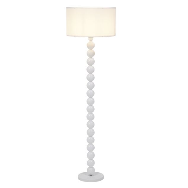 Lampadaire pied bubble en r&eacute;sine blanc &Oslash;45xH165cm