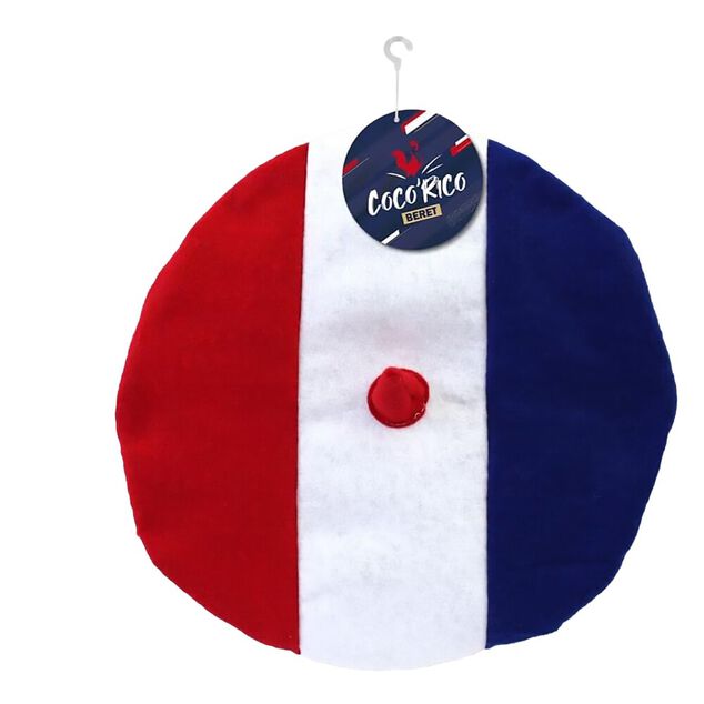 B&eacute;ret adulte Cocorico bleu blanc rouge