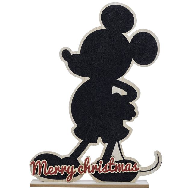 D&eacute;coration Disney &agrave; poser Mickey Merry Christmas bois H75cm