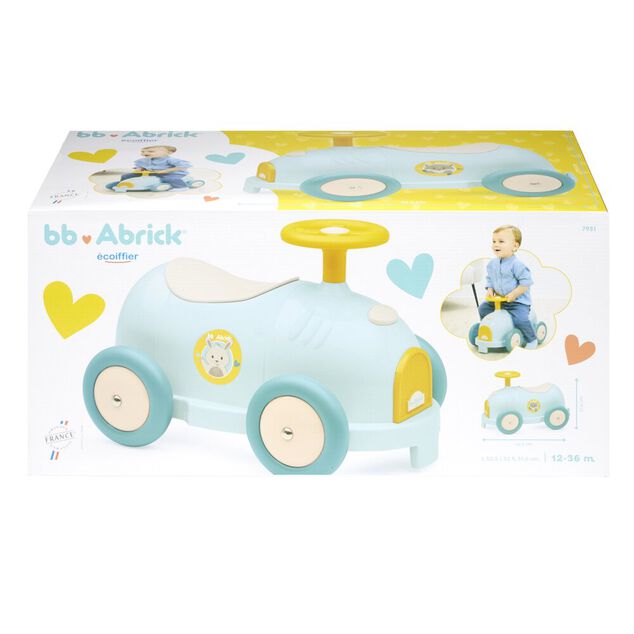 Porteur b&eacute;b&eacute; bolide Abrick plastique bleu L52,5cm