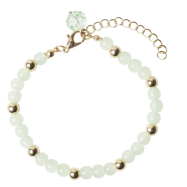 Bracelet femme perle de verre et cuivre Ø6cm