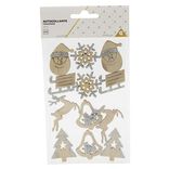 Autocollant bois paillet&eacute; dor&eacute; x12