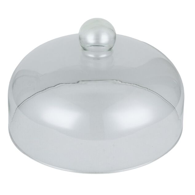 Plateau de pr&eacute;sentation bois avec cloche en verre r&eacute;versible &Oslash;30cm
