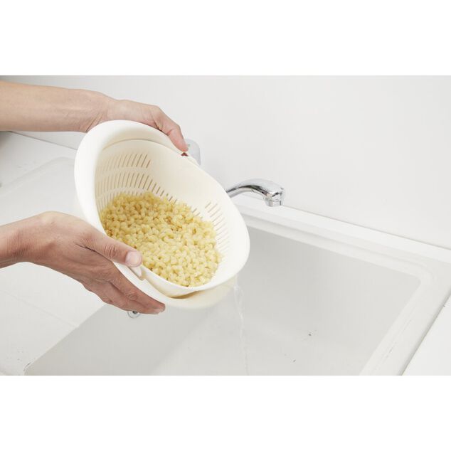 Panier égouttoir rotatif double couche 2en1 blanc Ø23xH10,5cm