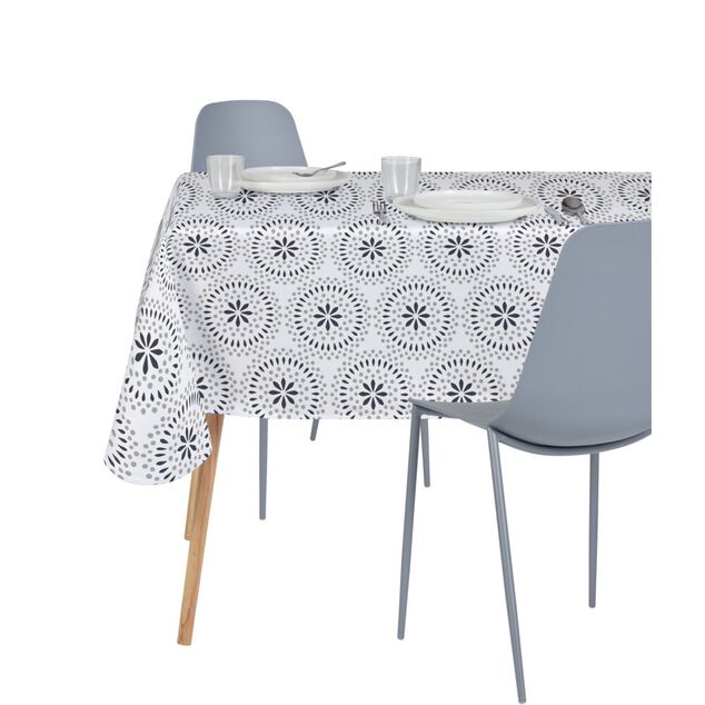 Nappe rectangulaire tissu Dakar motif moucharabieh gris 140x250cm