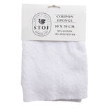 Coupon tissu coton &eacute;ponge 50x70cm blanc