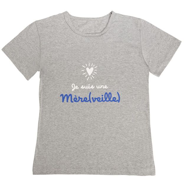 T-shirt Je suis une mère(veille) gris