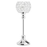 Photophore en métal argenté