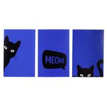 Lot de 3 affiches papier bleu et noir 10x15cm