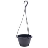 Pot suspendu avec soucoupe gris anthracite &Oslash;21xH12,5cm