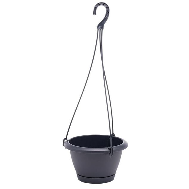 Pot suspendu avec soucoupe gris anthracite &Oslash;21xH12,5cm
