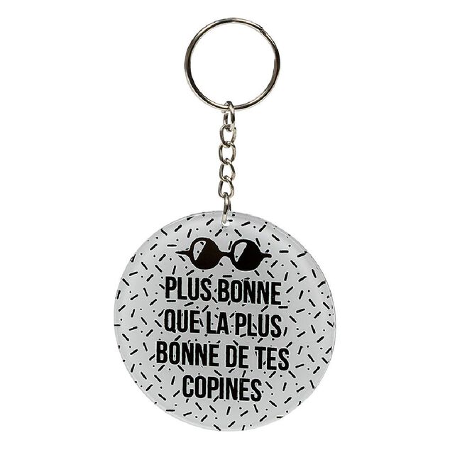 Porte cl&eacute; miroir avec inscription message