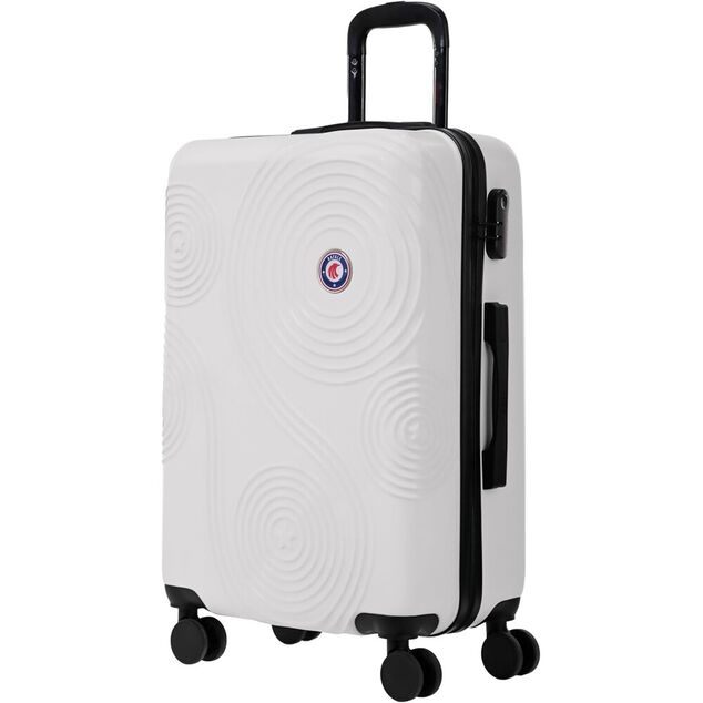 Valise cabine rigide plastique ABS blanc 45x35xH65cm