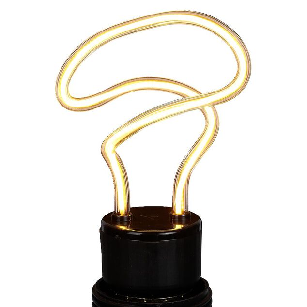 Ampoule LED E27 n&eacute;on forme torsade jaune