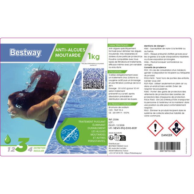 Traitement piscine anti algues moutarde 1kg