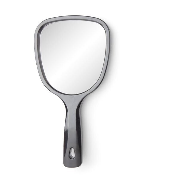 Miroir &agrave; main double face grossissant plastique noir