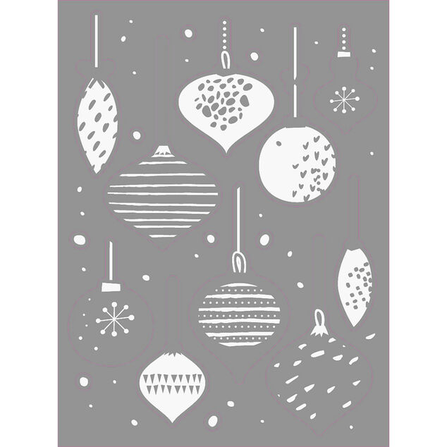 D&eacute;co fen&ecirc;tre &eacute;lectrostatique boule de No&euml;l blanc L27 x l20 cm