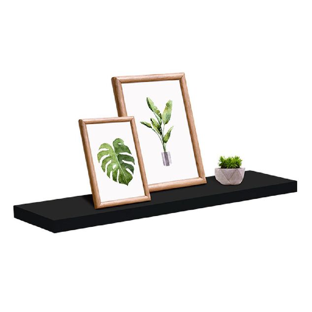 &Eacute;tag&egrave;re murale rectangulaire en bois noir