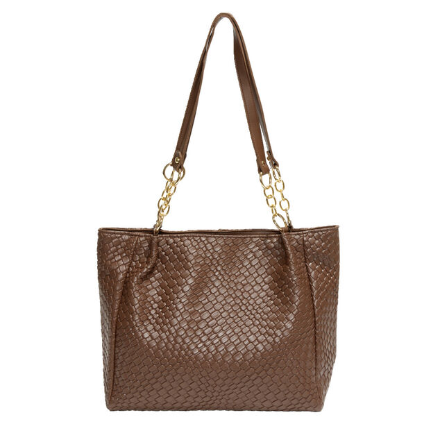 Sac à main simili effet croco 31x13xH27cm - 2 modèles marron ou noir