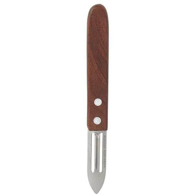 &Eacute;plucheur inox manche ergonomique en bois