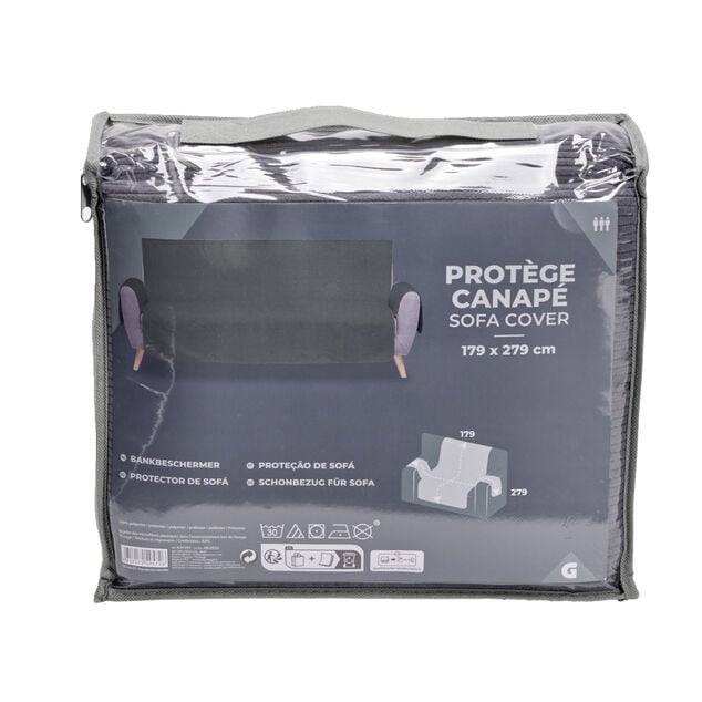 Prot&egrave;ge canap&eacute; c&ocirc;tel&eacute; L279xH179cm - 2 mod&egrave;les gris ou blanc