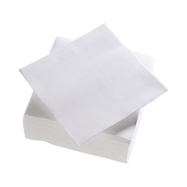 Serviette carr&eacute;e blanche Tex Touch 2 plis en papier x40