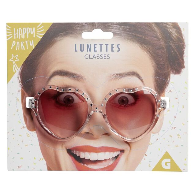 Lunettes coeur avec strass