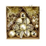 Kit d&eacute;coration sapin de No&euml;l plastique dor&eacute; 40 pi&egrave;ces