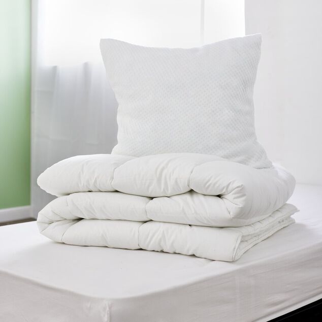 Couette caline polyester blanc 1 place 140x200cm