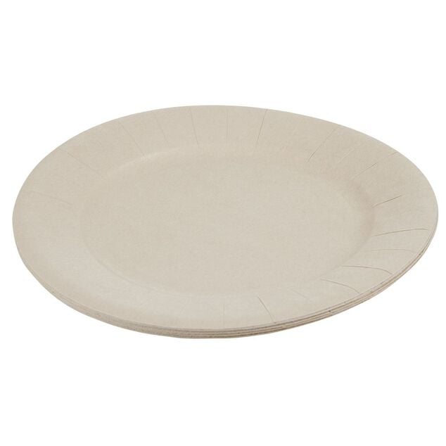 Lot de 10 assiettes en carton uni lin Ø18 cm