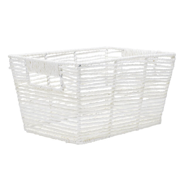 Pani&egrave;re en papier tress&eacute; et acier 30x20xH15cm (3 mod&egrave;les)