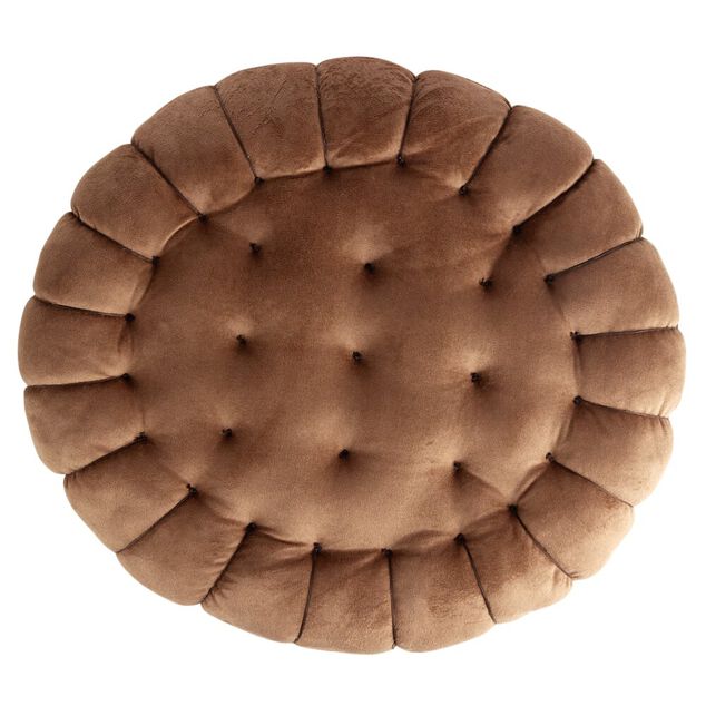 Coussin fond forme biscuit chocolat &Oslash;38cm