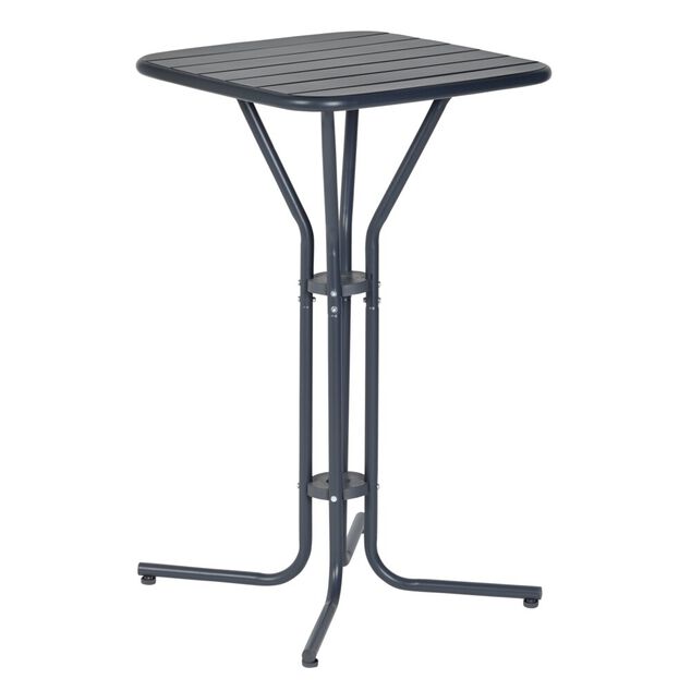 Table haute Fun m&eacute;tal gris fonc&eacute; 60x60xH100cm