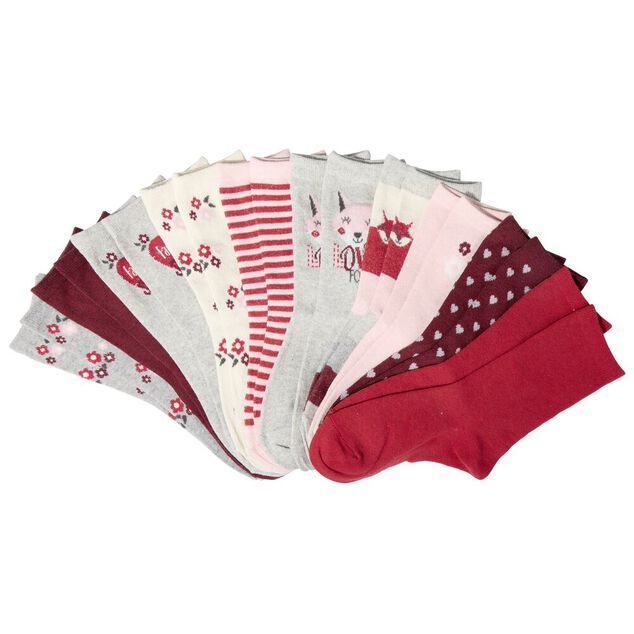 Chaussettes enfant x10 coton et polyester avec motif (2 modèles)